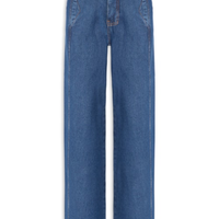 Calça Jeans Feminina Reta Dark Twill - Azul