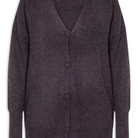 Cardigã Feminino Tricot Oversized Texturizado - Cinza