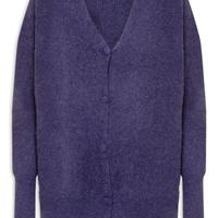Cardigã Feminino Oversized Texturizado - Azul