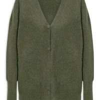 Cardigã Feminino Tricot Oversized Texturizado - Verde