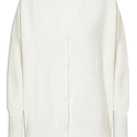 Cardigã Feminino Tricot Oversized Texturizado - Off White