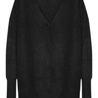 Cardigã Feminino Tricot Oversized Texturizado - Preto