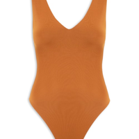 Body Feminino Decote em U Marrom