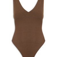 Body Feminino Decote em U Marrom