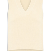 Colete Feminino em Tricot Gola V Bege