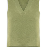 Colete Feminino em Tricot Gola V Verde