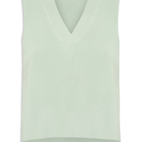 Colete Feminino em Tricot Gola V Verde