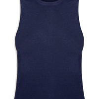 Blusa Feminina Gola Redonda Em Tricot - Azul
