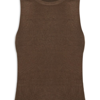 Blusa Feminina Gola Redonda Em Tricot - Marrom