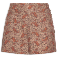 Short Feminino Detalhe Tachas Estampa Maya - Marrom