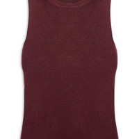Blusa Feminina Gola Redonda Em Tricot - Vermelho