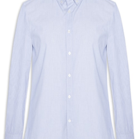 Camisa Masculina Listrada Básica Em Tricoline - Azul