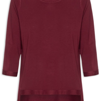 Camiseta Feminina Manga Três Quartos Vermelho
