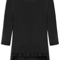 Camiseta Feminina Manga Três Quartos Preto