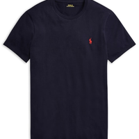 Camiseta Masculina Manga Curta Slim Fit Logo Bordado - Azul