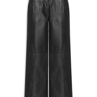 Calça Feminina De Couro Mix Jeans - Preto