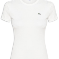 Camiseta Feminina De Algodão Canelada - Branco