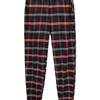 Calça Xadrez Em Algodão Soft - Vermelho
