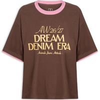 Camiseta Feminina Malha Contrastante Wild Heart - Marrom