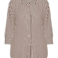 Camisa Listrada Feminina - Marrom