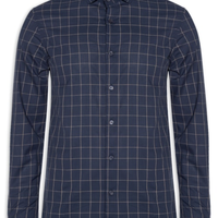 Camisa Masculina ML Quadros Dark Blue - Azul