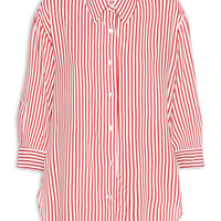 Camisa Listrada Feminina - Vermelho