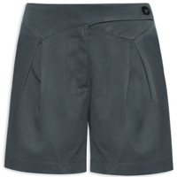 Short Feminino Com Cós Assimétrico - Cinza