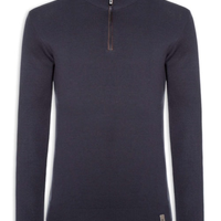 Suéter Masculino Tricot Half Zíper - Azul