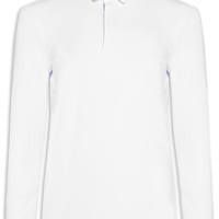 Camisa Polo Masculina Manga Longa Rugby Branco