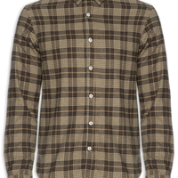 Camisa Masculina Manga Longa Flanela Xadrez Deserto - Marrom