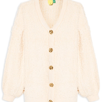 Cardigan Feminino Tricot Longo - Bege