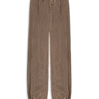 Calça Feminina Over Franzida - Marrom
