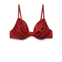 Parte De Cima De Biquíni Balconette Shiny Satin - Vermelho