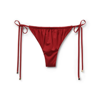 Calcinha De Biquíni Fio Dental Shiny Satin - Vermelho