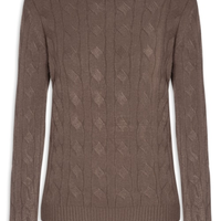 Suéter Feminino Texturizado Em Tricot - Marrom