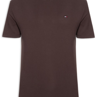 Camiseta Masculina Básica Bandeira Alongada Regular Fit Em Algodão - Marrom