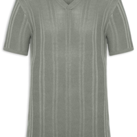 Polo Masculina Em Tricot Com Gola Colômbia - Verde