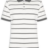 Polo Masculina Meia Malha Fio Tinto Cinza