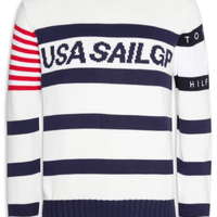 Suéter Masculino US Sailgp Marine Stripe - Branco