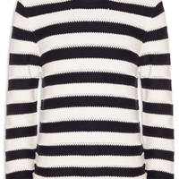Suéter Masculino Relaxed Fit Crochet Block Listrado - Azul