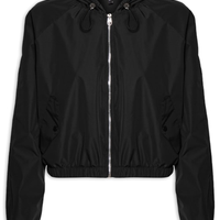 Jaqueta Feminina Bomber Com Capuz - Preto