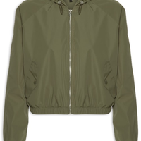 Jaqueta Feminina Bomber Com Capuz - Verde