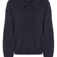 Suéter Feminino Tricot Comfy Gola Esporte Azul
