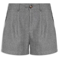 Short Feminino Com Pregas - Preto