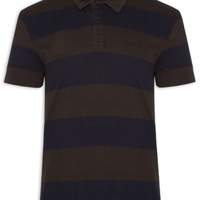 Polo Masculino Rugby Listrada Marrom