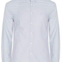 Camisa Masculina Slim Tricoline Fio 60 - Azul