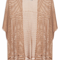 Kimono Feminino Tricot Telado - Marrom