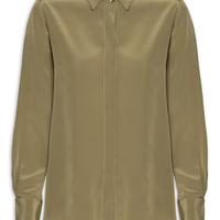 Camisa Feminina Seda Básica Marche Manga Longa - Verde