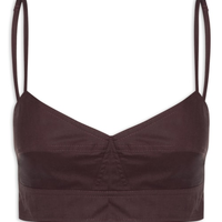 Top Recortes Boho Marrom