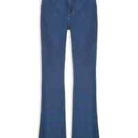 Calça Cotelê Jeans Flare Feminina Azul